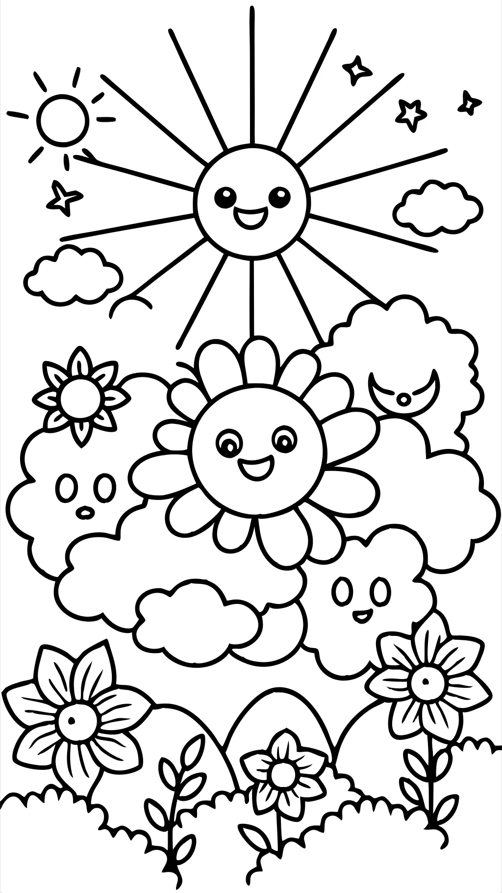 coloring page sunshine